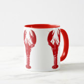 Deep Red Lobster auf Weiß Tasse (VorderseiteRechts)