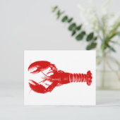 Deep Red Lobster on White Postkarte (Stehend Vorderseite)