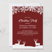 Deep Red Merry Christmas Party Einladung (Vorderseite)