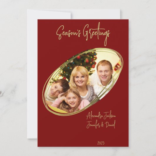 Deep Red Minimal Saison Grüße Weihnachten (Vorderseite)