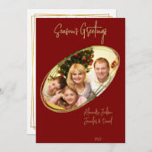 Deep Red Minimal Saison Grüße Weihnachten (Vorne/Hinten)