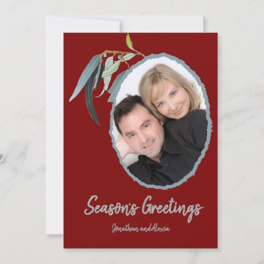 Deep Red mit weichen Blätter minimal Weihnachten (Vorderseite)