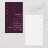 Deep Red Modern Grunge mit vertikalem Text Visitenkarte (Vorne/Hinten)
