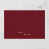 Deep Red Modern Wedding Website QR Code Card Begleitkarte (Rückseite)