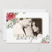 Deep Red Navy Floral Eukalyptus Greenerity Wedding (Vorderseite)