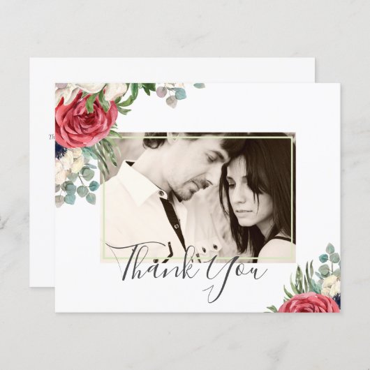 Deep Red Navy Floral Eukalyptus Greenerity Wedding (Vorne/Hinten)