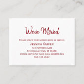 Deep Red on White "We ve Moved" Karte (Vorderseite)