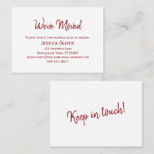 Deep Red on White "We ve Moved" Karte (Vorne/Hinten)