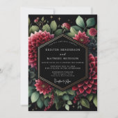 Deep Red Opulent Bloom Wedding Einladung (Vorderseite)