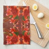 Deep Red Oriental Lily - Verbessert Geschirrtuch (Viertel Falte)