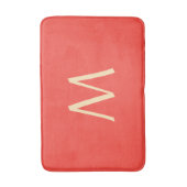 Deep Red Peach Yellow Monogram Badematte (Vorderseite Vertikal)