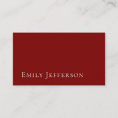 Deep Red Plain Elegant Professional Modern Begleitkarte (Vorderseite)