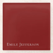 Deep Red Plain Elegant Professional Modern Glasuntersetzer (Vorderseite)