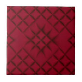 Deep Red Quilted Leather Pattern Fliese (Vorderseite)