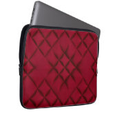 Deep Red Quilted Leather Pattern Laptopschutzhülle (Vorne Rechts)
