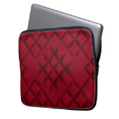 Deep Red Quilted Leather Pattern Laptopschutzhülle (Vorderseite Links)