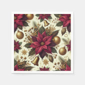 Deep Red & Rich Gold Poinsettia Découpage Napkins Serviette (Vorderseite)