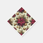 Deep Red & Rich Gold Poinsettia Découpage Napkins Serviette (Ecke)