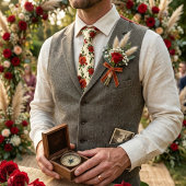 Deep Red Rose Floral Krawatte