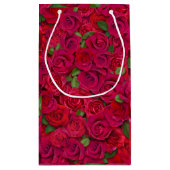 Deep Red Rose Pattern I Love You With Custom Name Kleine Geschenktüte (Rückseite)