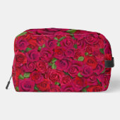Deep Red Rose Pattern I Love You With Custom Name Waschbeutel (Rückseite)