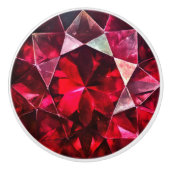 Deep Red Ruby Gem Muster Keramikknauf (Vorderseite)