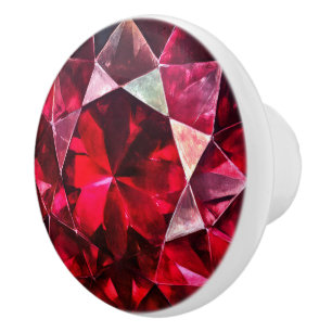 Deep Red Ruby Gem Muster Keramikknauf