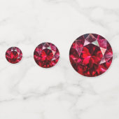 Deep Red Ruby Gem Muster Konfetti (Rückseiten)