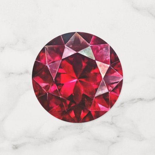 Deep Red Ruby Gem Muster Konfetti (Klein Vorderseite)