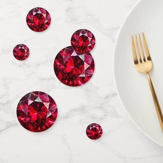 Deep Red Ruby Gem Muster Konfetti (Gruppe)