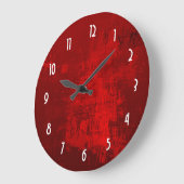 Deep Red RusticTextur Abstract Background Große Wanduhr (Winkel)