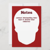 Deep Red Skull Cut Out Silhouette Einladung (Rückseite)