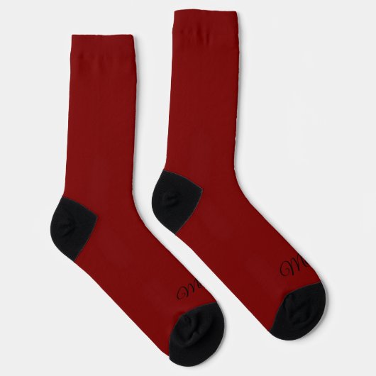 Deep Red Solid Color Socken (Rechts)