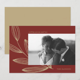 Deep Red Sprout Foto Holiday Card Feiertagskarte