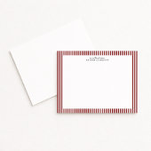 Deep Red Stripe Border Note Card Einladung