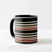 Deep Red Striped Mug — Warmth Meets Elegance Tasse (Vorderseite Links)