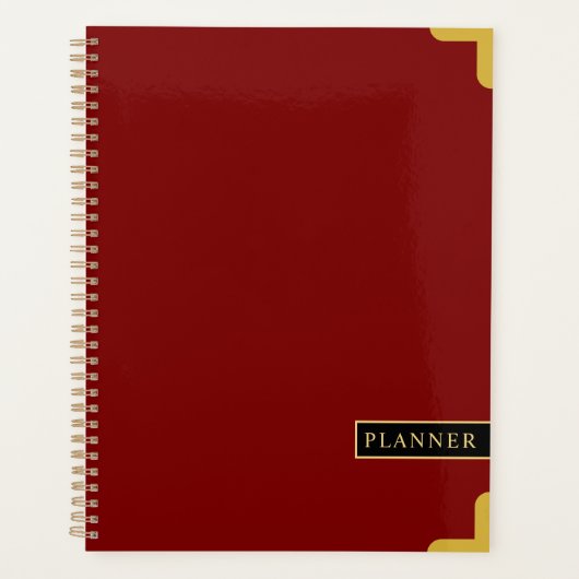 Deep Red Stylish Planner für Arbeit oder Schule Planer (Vorderseite)