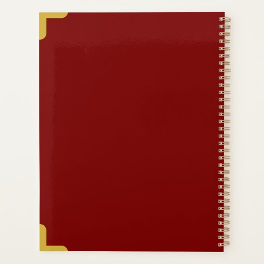 Deep Red Stylish Planner für Arbeit oder Schule Planer (Rückseite)