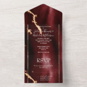 Deep Red Südwest Cowhide All In One Einladung (Innen Boden)