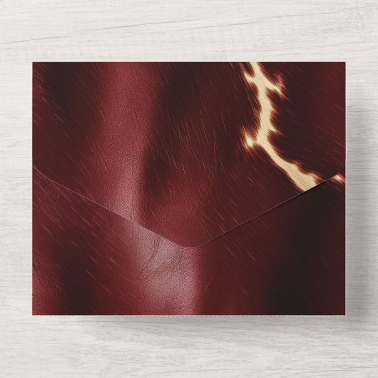 Deep Red Südwest Cowhide All In One Einladung (Rückseite)