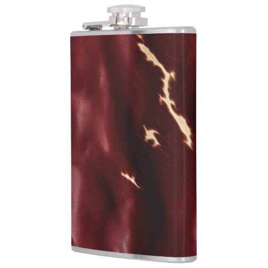 Deep Red Südwest Cowhide Flachmann (Links)