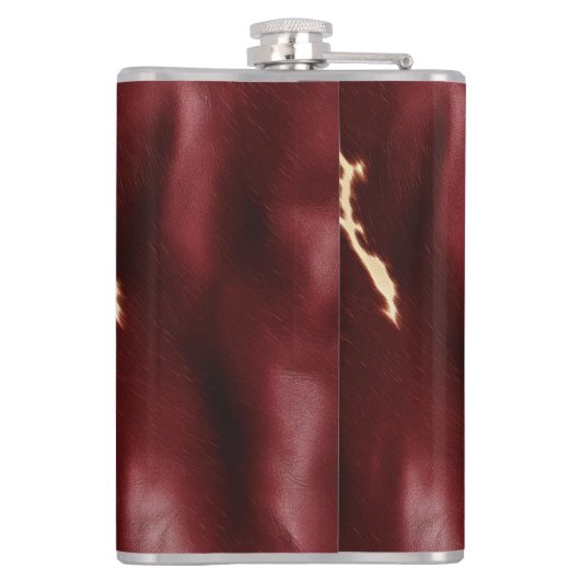 Deep Red Südwest Cowhide Flachmann (Rückseite)