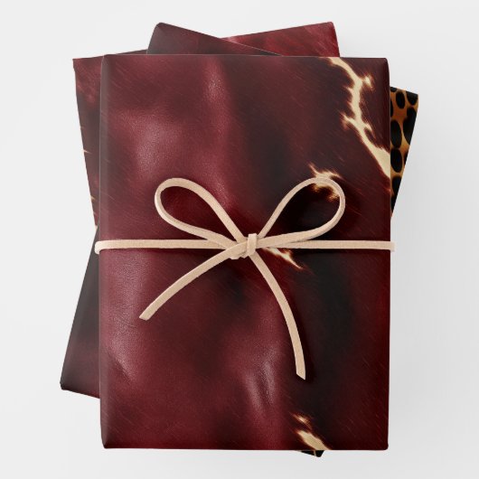 Deep Red Südwest Cowhide Geschenkpapier Set (Beispiel)