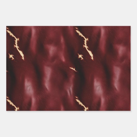 Deep Red Südwest Cowhide Geschenkpapier Set (Vorderseite)