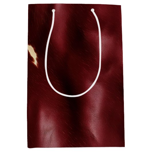 Deep Red Südwest Cowhide Mittlere Geschenktüte (Vorderseite)