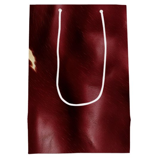 Deep Red Südwest Cowhide Mittlere Geschenktüte (Rückseite)