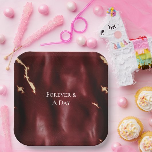 Deep Red Südwest Cowhide Pappteller (Party)