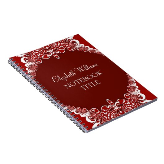 Deep Red Tribal Batik Notebook Notizblock (Rechte Seite)