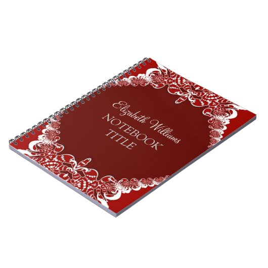 Deep Red Tribal Batik Notebook Notizblock (Linke Seite)