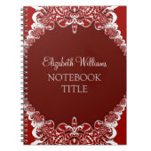 Deep Red Tribal Batik Notebook Notizblock (Vorderseite)